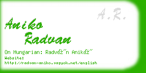 aniko radvan business card